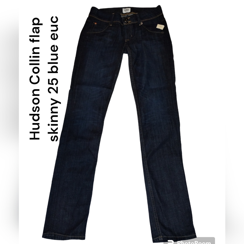 Hudson Jeans Collin Flap Skinny 25 blue Union Jack S2013 USA euc